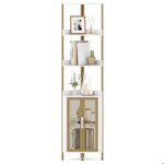 Biblioth�que dangle � 6 niveaux costway portes meuble de rangement industriel pour salon chambre cuisine ...