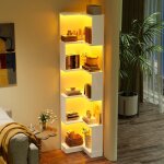 Biblioth�que dangle avec �clairage led biblioth�que en forme de l espace de rangement � cinq couches ...