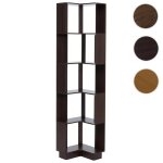 Biblioth�que dangle hwc - p53 m�lamine 175x40x40cm aspect noyer