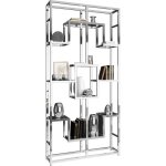 Bibliothque design en acier et verre coloris argent l. 108 x p. 30 x h. 230 cm collection zanotti viv ...