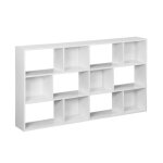 Bibliothque design asymtrique blanche. pieter. 3 tagres. 12 compartiments de rangement