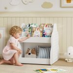 Biblioth�que enfant biblioth�que � 2 niveaux avec roulettes 4 �tag�res pour chambre denfant ou salle ...