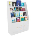Bibliothque pour enfants - clp - luray - 4 tagres - 2 tiroirs - 2 portes - blanc