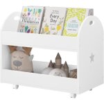 Bibliothèque enfant en mdf meuble rangement enfant à 2 niveaux coffre à jouet sur roulettes avec poignée ... Bibliothèque enfant en mdf meuble rangement enfant à 2 niveaux coffre à jouet sur roulettes avec poignée ...