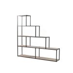 Calicosy - bibliothèque 5 niveaux design escalier - l160 x h157 cm - colorado - noir Calicosy - bibliothèque 5 niveaux design escalier - l160 x h157 cm - colorado - noir