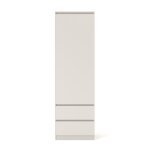 Biblioth�que / �tag�re de rangement maja 60 cm ? blanc mat (1 porte + 2 tiroirs)