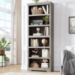 Biblioth�que � �tag�res r�glables - garvee - 6 niveaux - 60 cm de largeur - �tag�res ajustables - mdf ...