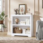 Biblioth�que � �tag�res r�glables - lunsy - 2 niveaux - 60 cm de largeur - �tag�res r�glables - 60x30x80 ...