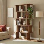 Biblioth�que g�ljami 180 x 100 x 35 cm effet noyer
