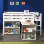 Biblioth�que pour lit mezzanine 90x200 blanc - terre de nuit