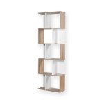 Calicosy - biblioth�que multi - cases h180 cm - d�cor bois et blanc - bois clair