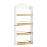 Biblioth�que murale enfant - sobuy - 4 niveaux - 60x15x130. 5 cm - blanc - installation murale