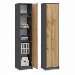 Biblioth�que avec porte 50 cm - armoire de rangement - meuble de rangement avec 4 �tag�res ? �tag�re ...
