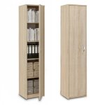 Biblioth�que avec porte 50 cm - armoire de rangement - meuble de rangement avec 4 �tag�res r�glables ...