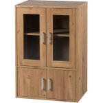 Iris ohyama meuble bibliothque de rangement vaisselier buffet - gkn - 9060 - marron clair - l60 x p38. ...