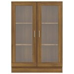 Biblioth�que solomoon chic armoire � vitrine - meuble de salon - ch�ne brun 825x305x115cm bois ding�nierie ...