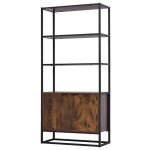 Homcom - bibliothque - bois - 76x33x162cm - marron