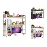 Biblioth�que � poser sur table etag�re de rangement de comptoir compartiment arri�re ouvert blanc - 95x25x93 ...
