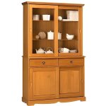 Biblioth�que vaisselier pin massif portes couli?