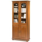 Biblioth�que 2 portes vitr�es + 2 portes pleines