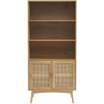 Bibliothque ines effet chne et cannage rotin - bois