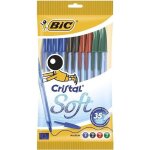 Bic - lot de 10 stylos  bille cristal soft - noir bleu rouge et vert