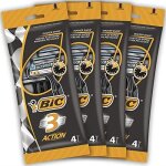 Bic 3 action rasoirs jetables pour homme - lot de 4 pochettes de 4