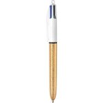 Stylo bic 4 couleurs - bic - doré givré - pointe moyenne - 10 mm - mixte Stylo bic 4 couleurs - bic - doré givré - pointe moyenne - 10 mm - mixte