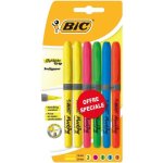 Bic - lot de 6 surligneurs brite liner - plastique - jaune rose vert bleu et orange