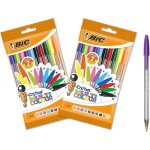 Stylos - bille - bic - cristal multicolour - pointe large 16 mm - couleurs assorties - lot de 20