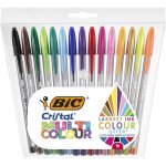 Bic cristal multicolour stylos - bille pointe large (16 mm) - couleurs assorties pochette de 15