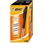 Stylos � bille - bic - m10 clic - lot de 50 - pointe fine 04 mm - noir