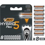 Rasoir - bic - hybrid 5 flex - 5 lames mobiles - nanotech en titane - bote de recharges