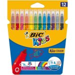 Bic kids kid couleur feutres de coloriage  pointe moyenne - couleurs assorties etui carton de 12