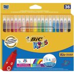 Bic kids kid couleur feutres de coloriage  pointe moyenne - couleurs assorties etui carton de 36