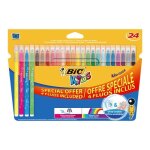 Bic kids kid couleur feutre non permanent couleurs assorties encre � leau 0. 8 mm moyen pack de 24