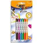 Bic kids mini velleda feutres effaables  sec pointe conique fine - couleurs assorties blister de 6