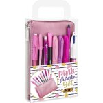 Bic pink & purple party set - 1 trousse 2 stylos - bille / 1 stylo gel effaable / 1 crayon  papier ...