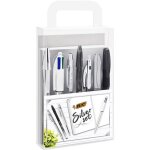 Bic silver set - 1 carnet 3 stylos - bille / 1 stylo gel / 1 roller / 1 marqueur permanent / 1 porte ...