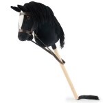 Bieco hobby horse cheval b�ton noir - taille s avec bride b�ton et queue amovibles pour saut dressage ...