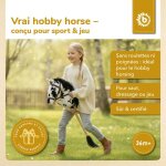Bieco hobby horse cheval b�ton pie taille s avec bride b�ton et queue amovibles pour saut dressage et ...