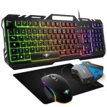 Big pack rgb spirit of gamer clavier souris tapis - rtro clair + convertisseur console
