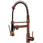 Robinetterie cuisine big pro mitigeur vier  douchette mobile cuivre bross essebagno