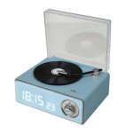 Bigben enceinte bluetooth r�veil en forme de tourne disque bleu bttdminibl