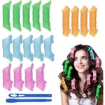 Bigoudi bigoudis 18pcs diy magic hair waves curls boucles en spirale sans chaleur avec crochets de coiffage ...
