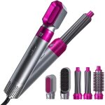 Bigoudis 5 en 1 automatique ions ngatifs fer  lisser brosse soufflante peigne  cheveux amovible tournant ...