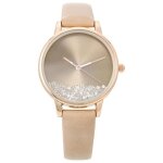 Montre - bijou brigitte - glitter elegance - bracelet beige - cristaux fantaisie - chic Montre - bijou brigitte - glitter elegance - bracelet beige - cristaux fantaisie - chic