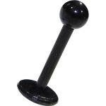 Bijou piercing l�vre - tragus stud bioflex blackline noir votrepiercing - 1. 2 x 10 x 3 mm