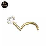 Bijou piercing nez - or massif 9 carats - pierre prcieuse cz 1. 5mm - mixte - jaune - adulte