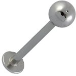 Bijou piercing tragus - labret acier chirurgical 316l boule votrepiercing - 1. 2 x 6 x 3 mm